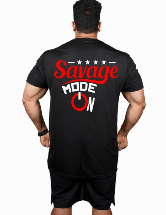 Men's Regular Fit Tshirt Savage Mode - Black