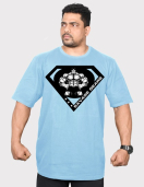 Men's Oversized Tshirt - Super Savage - Sky Blue Color