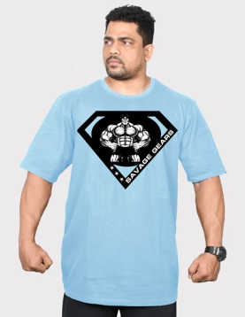 Men's Oversized Tshirt - Super Savage - Sky Blue Color