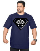 Men's Oversized Tshirt - Super Savage - Navy Blue Color