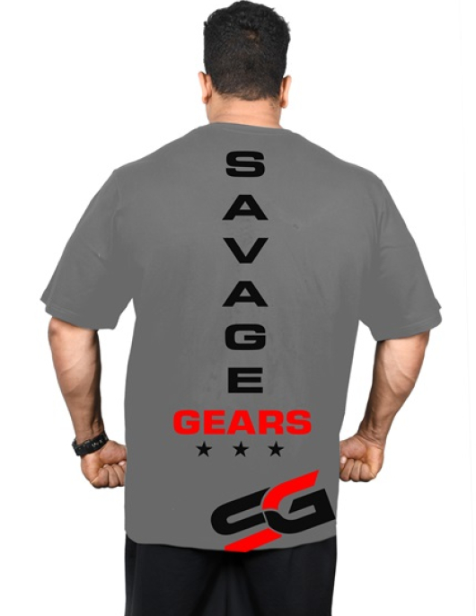 Men's Oversized Tshirt - Super Savage - Light Grey Color