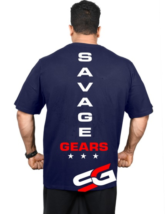 Men's Oversized Tshirt - Super Savage - Navy Blue Color