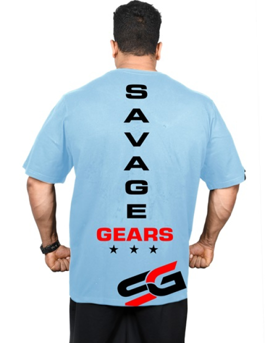 Men's Oversized Tshirt - Super Savage - Sky Blue Color