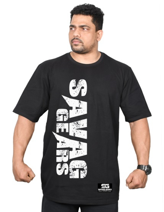 Men's Oversized Tshirt - Savage Signature - Black Color