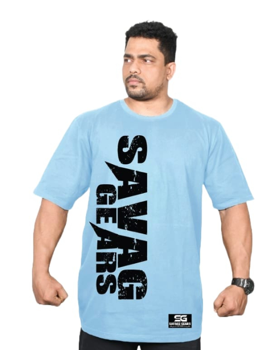 Men's Oversized Tshirt - Savage Signature - Sky Blue Color