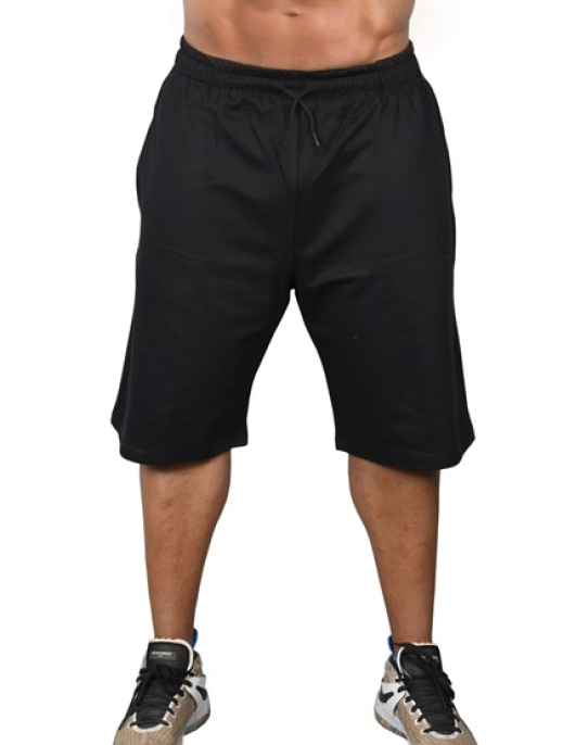 Men's Shorts - Plain Pattern - Pitch Black Color