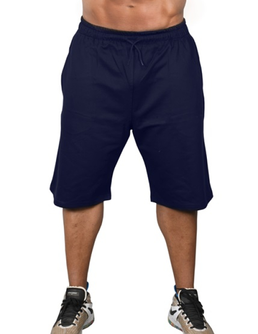 Men's Shorts - Plain Pattern - Navy Blue Color