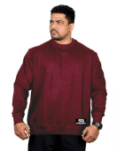 Men's Sweatshirt - Big Man - Plain Pattern - Bloody Maroon Color