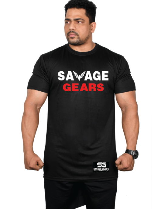 Men's Savage Gear's Dry Fit - Chest Print - Black