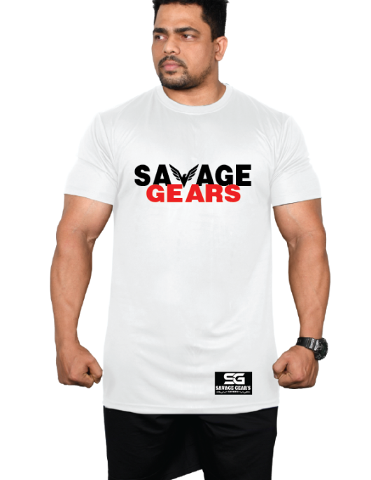 Men's Savage Gear's Dry Fit - Chest Print - White