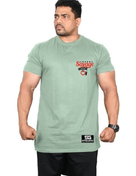 Men's Regular Fit Tshirt Savage Mode - Mint Green