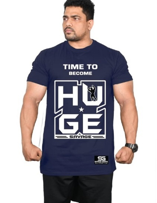 Men's Regular Fit Tshirt - Become Huge - Navy Blue