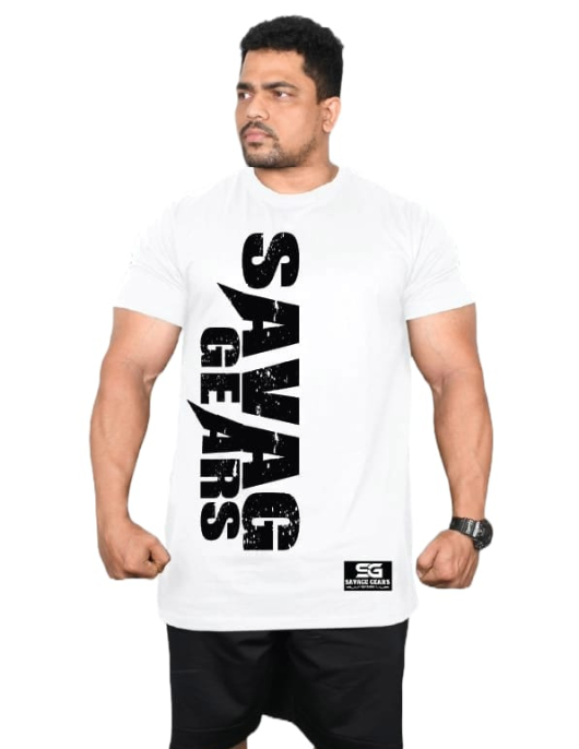 Mens Regular Tshirt - Savage Signature - White 