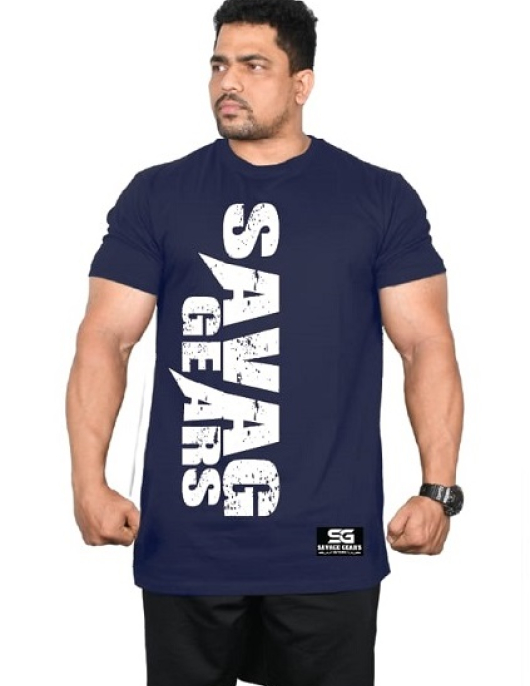 Men's Regular Fit Tshirt Savage Signature - Navy Blue