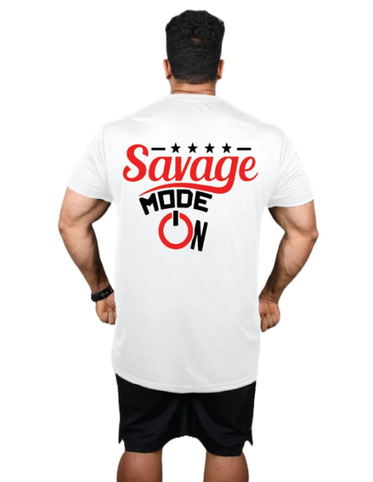 Men's Regular Fit Tshirt Savage Mode - White