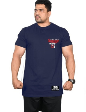 Men's Regular Fit Tshirt Savage Mode - Navy Blue