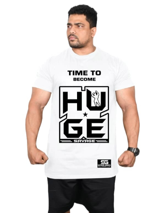 Men's Regular Fit Tshirt Become Huge - White