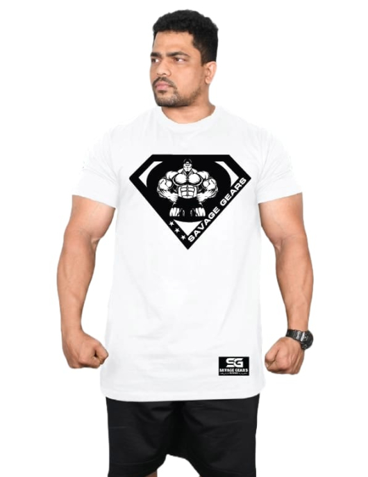 Men's Regular Fit Tshirt - Super Savage - White