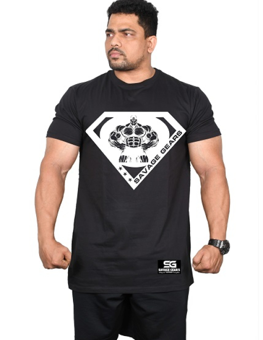 Men's Regular Fit Tshirt Super Savage - Black