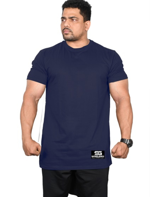 Men's Regular Fit Tshirt - Plain - Navy Blue Color