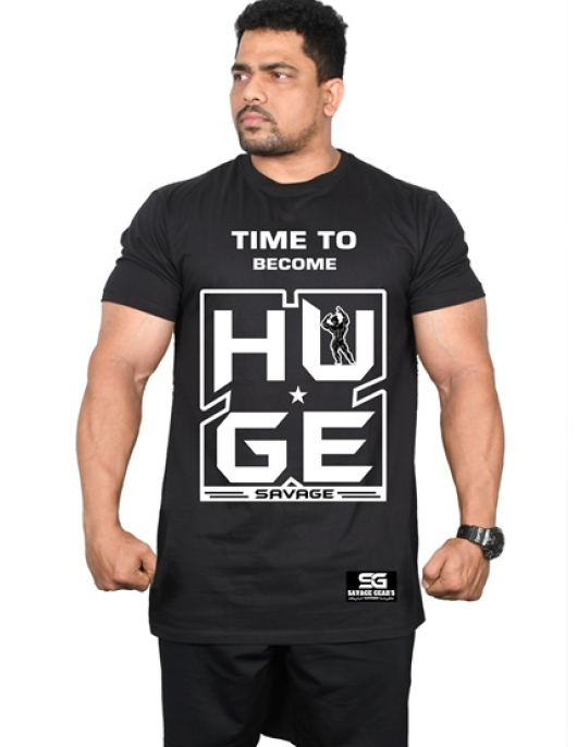 Men's Regular Fit Tshirt Become Huge - Black